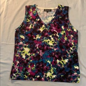 Jones New York Abstract Floral Print Shell